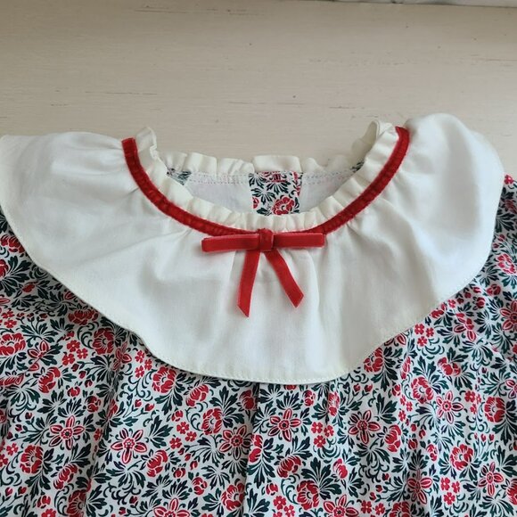 Janie & Jack Holiday Baby Top Only 18–24M Floral Ruffle Collar Christmas Lined - Picture 5 of 10